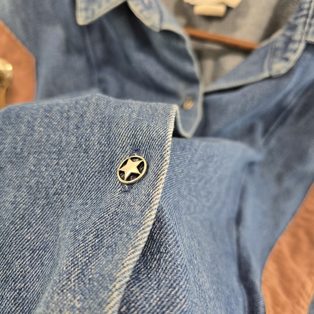 Vintage Southwestern Jacket Womens Large Jean 80s Y2K Concho Suede Leather Boxy - Picture 10 of 12